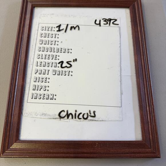 Chicos Size 1 Cardigan Large Open Blue White Sea Shells Linen Blend Tropical - Picture 6 of 6